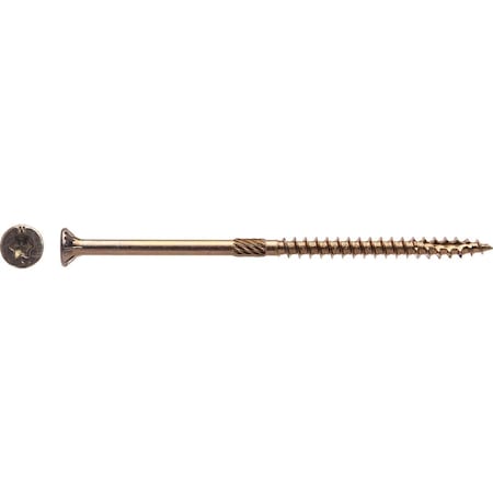 #10 x 4 In. Yellow Zinc Flat Head Wood Screw, 48PK -  BIG TIMBER, 1YTX104